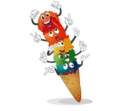 illustration of Ice cream on a white backgroundのイラスト素材