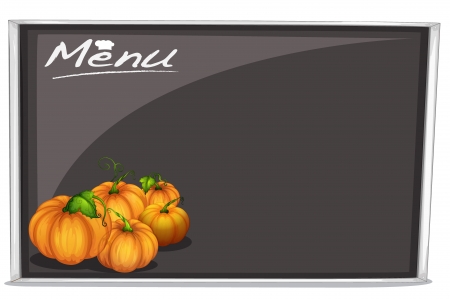 illustration of a menu on a black board on a white backgroundのイラスト素材