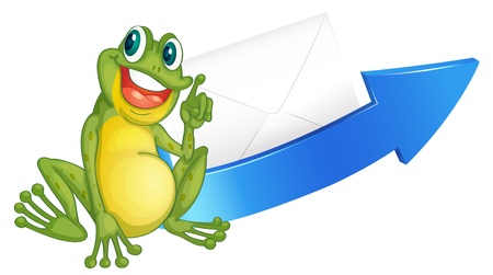 illustration of a frog and arrow on a white backgroundのイラスト素材