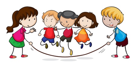 illustration of kids playing on a white background illustration of kids playing on a white background