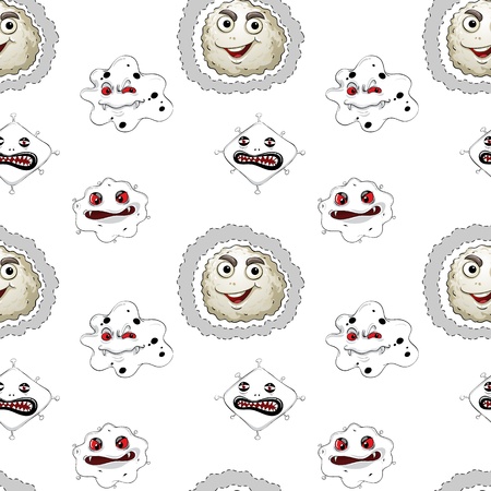 illustration of  grey monsters on a white backgroundのイラスト素材