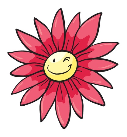detailed illustration of a pink flower on whiteのイラスト素材