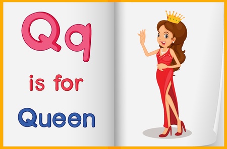 Worksheet teaching a letter and word with pictureのイラスト素材