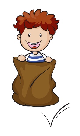 Illustration of a sack raceのイラスト素材