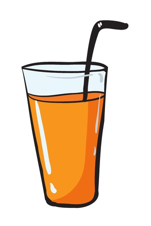 illustration of glass adn straw on white backgroundのイラスト素材
