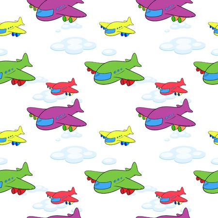 illustration of aeroplanes on a white backgroundのイラスト素材