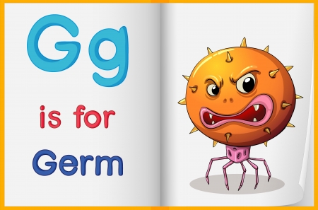 Worksheet teaching a letter and word with pictureのイラスト素材