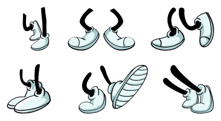 illustration of various legs with shoeのイラスト素材
