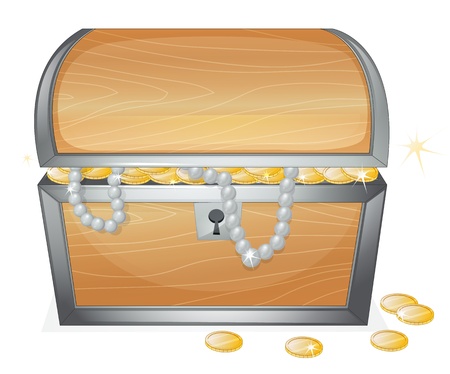 illustration of a jewellery and a box on a white backgroundのイラスト素材