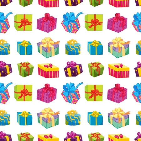 illustration of various gift boxes on a white backgroundのイラスト素材