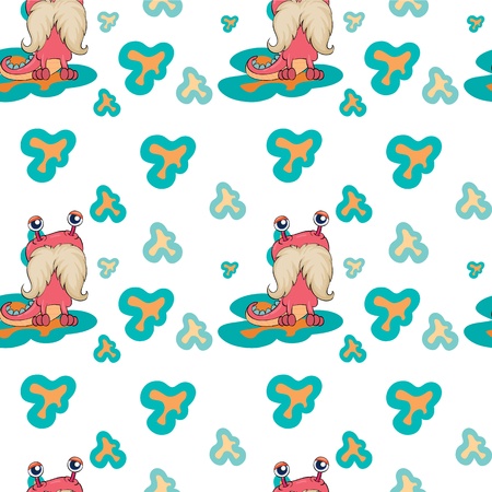 illustration of a scary monster on a white backgroundのイラスト素材