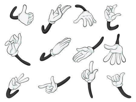 illustration of various hands on a white backgroundのイラスト素材