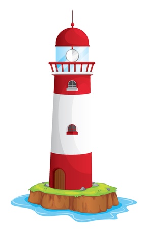 illustration of a light house on a white backgroundのイラスト素材