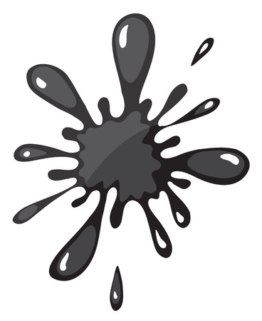 illustration of black color splash on a white backgroundの写真素材