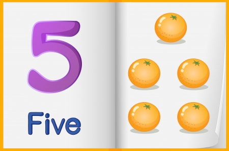 Counting number illustration sheet in bookのイラスト素材