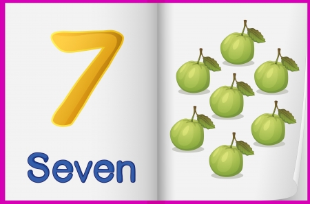 Counting number illustration sheet in bookのイラスト素材