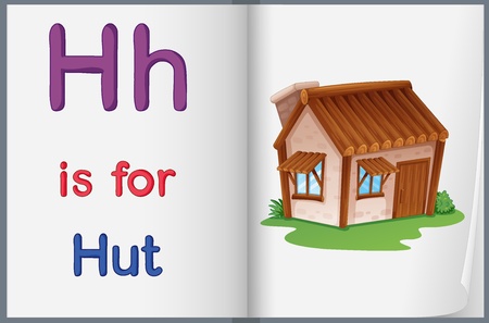 Illustrated voabulary learning sheet in a bookのイラスト素材