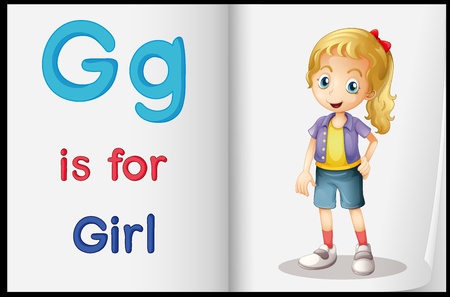 Illustrated voabulary learning sheet in a bookのイラスト素材