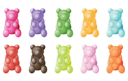 illustration of gummy bears on a white backgroundのイラスト素材