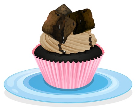 illustration of a cupcake on a white backgroundのイラスト素材