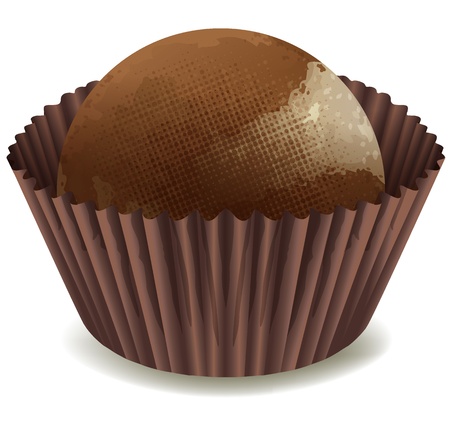 illustration of chocolates in brown cup on a white backgroundのイラスト素材