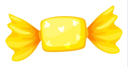 illustration of a yellow candy on whiteのイラスト素材