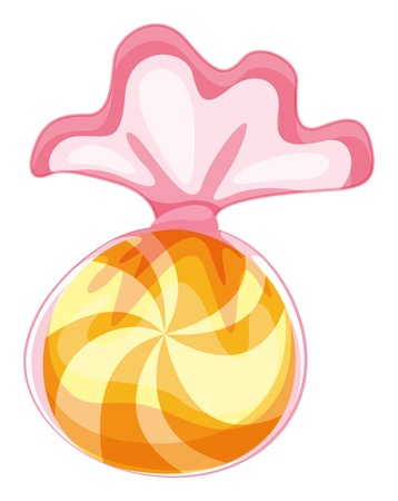 illustration of a yellow candy sweet on a white backgroundのイラスト素材
