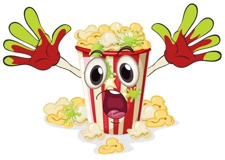 illustration of a popcorn on a white backgroundのイラスト素材