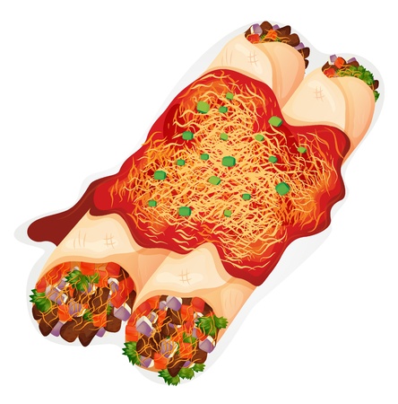 illustration of encheli rolls on a white backgroundのイラスト素材