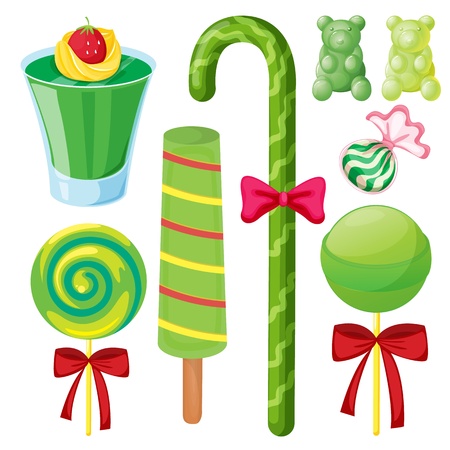 illustration of various sweets on a white backgroundのイラスト素材