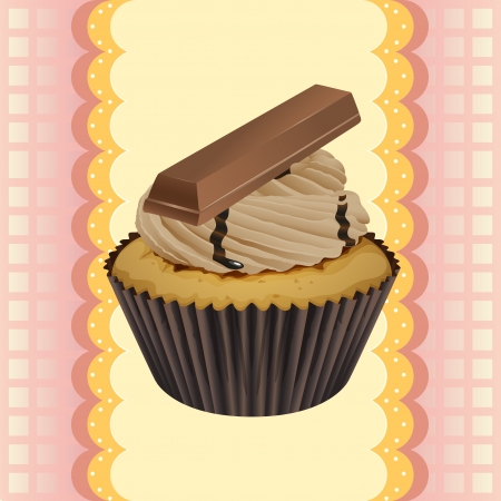 Illustration of an isolated cupcake and a wallpaperのイラスト素材
