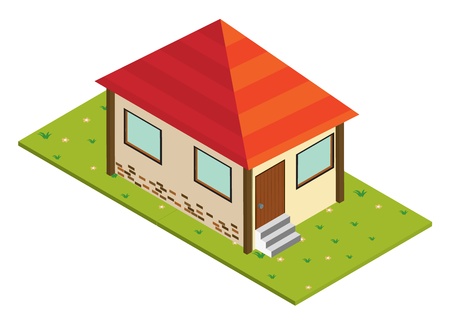 illustration of a house on a white backgroundのイラスト素材