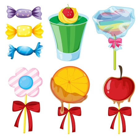 illustration of various sweets on a white backgroundのイラスト素材