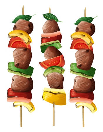 illustration of food on a white backgroundのイラスト素材