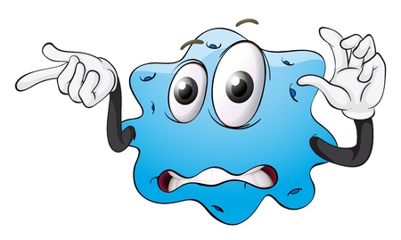 illustration of a monster face on a white backgroundのイラスト素材