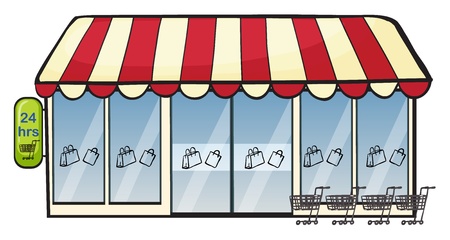 illustration of a store on a white backgroundのイラスト素材