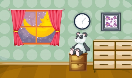 illustration of a childrens room at nightのイラスト素材