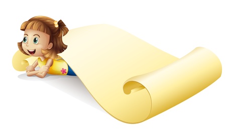 Illustration of a girl under a rollのイラスト素材