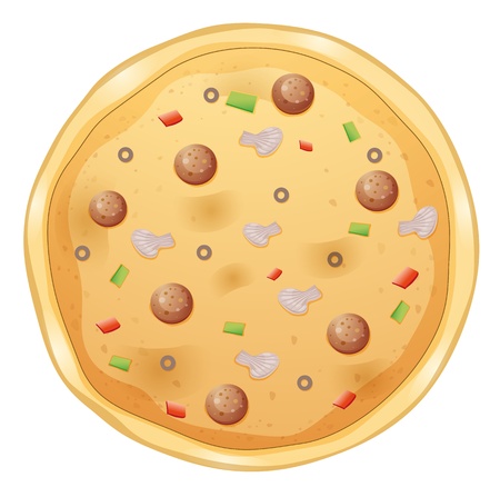 illustration of a pizza on a white backgroundのイラスト素材