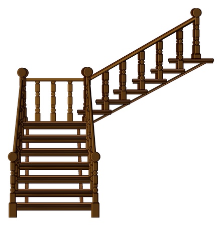 Illustration of a staircase on a white backgroundのイラスト素材