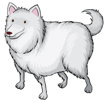 Illustration of a smiling dog on a white backgroundのイラスト素材