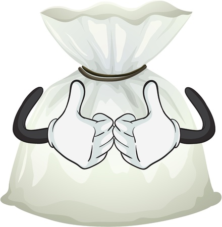 Illustration of a pouch bag on a white backgroundのイラスト素材