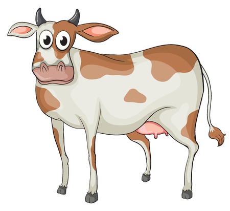 Illustration of a cow on a white backgroundのイラスト素材