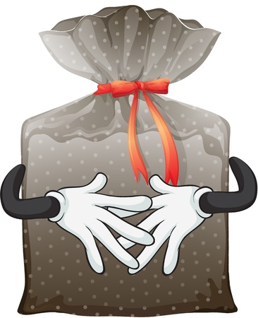 Illustration of a pouch on a white backgroundのイラスト素材