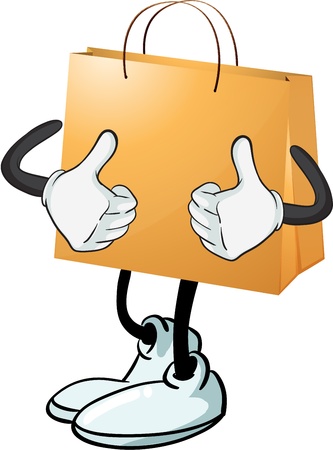 Illustration of a yellow bag on a white backgroundのイラスト素材