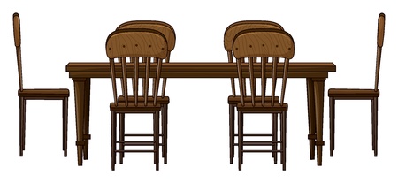 Illustration of a dinning table on a white backgroundのイラスト素材