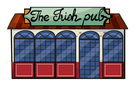 Illustration of an Irish pub on a white  backgroundのイラスト素材