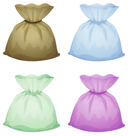Illustration of pouches on a white backgroundのイラスト素材