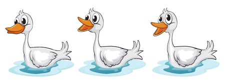 Illustration of three smiling ducksのイラスト素材