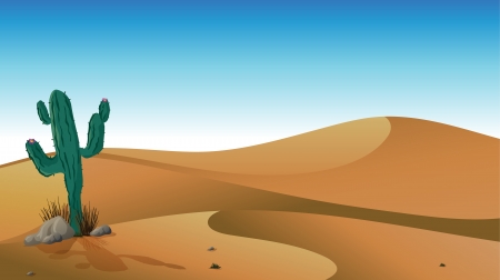 Illustration of a cactus in the desertのイラスト素材
